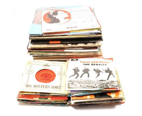 One box of vinyl records, LPs and 7" singles, mostly Pop and easy listening, including U2; Star Wars; The Water Boys; Sade; U