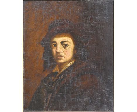 English School,Portrait of a young gentleman,oil on panel, unsigned,36x30cm.