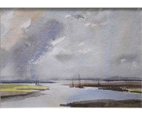 Aubrey R Phillips,Snowdonia,watercolour, signed,16x29cm,and another, Near Lymington.Qty: 2