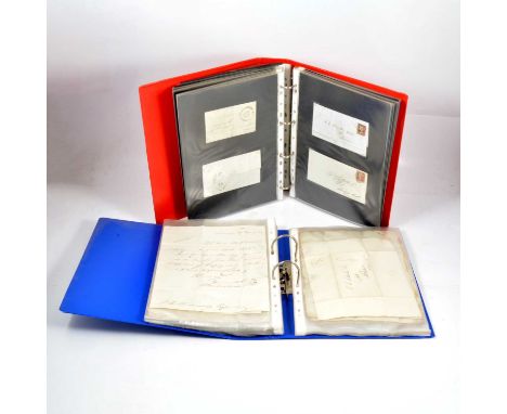 Postal history: a collection of envelope, numerous pre-1840, together with post 1840 envelopes, in two ring-binder albums. (2