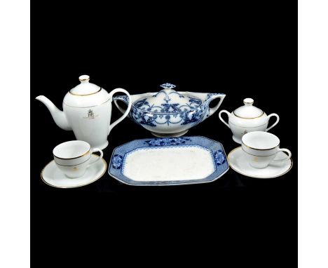 One box of assorted ceramic tableware, including a Queen's Golden Jubilee tea set, and Victorian dinner service.