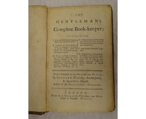 The Gentleman's Complete Book-keeper, one vol, first edition, 1741, calf