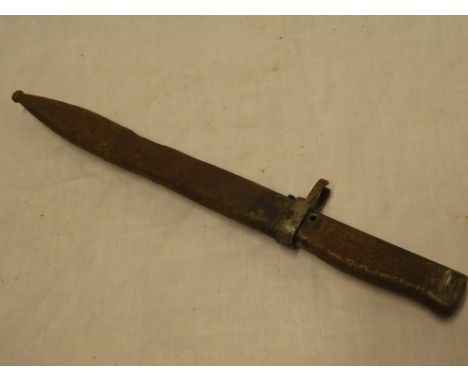 A German Ersatz bayonet with steel hilt in steel scabbard (af)