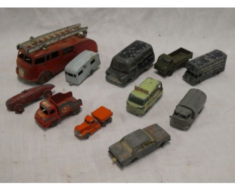 A small selection of various diecast vehicles including Dinky fire engine,e tc