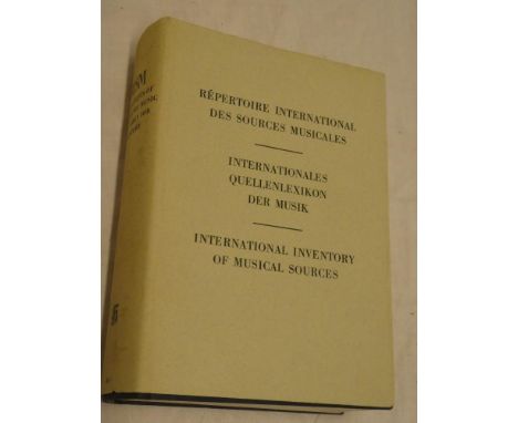 The RISM Manuscripts of Old Polyphonic Music 11th - early 14th Century, one vol, first edition, 1966, dustjacket