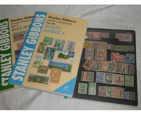 A stock card of various Commonwealth and World stamps, 19th Century onwards together with a 2009 SG Balkans stamp catalogue a