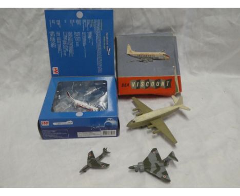 A boxed HM 1/200 scale Viscount aircraft, boxed BEA Viscount aircraft and three others (5)