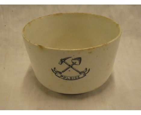 A Cornish mining Count House ceramic circular bowl from Poldice Mines, 4½" diameter