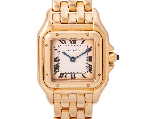 CARTIER Panthere Ref. 866911 Damenuhr von 1985. 18K Gelbgold. 18K Gelbgold. Quartzuhrwerk in finktionsfähigem Zustand. Ziffer