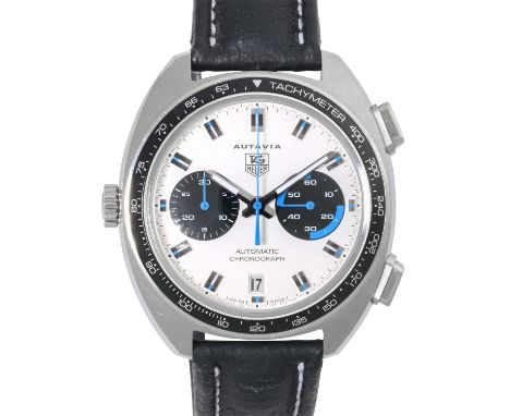 TAG HEUER 'Autavia' Chronograph Ref.: CY 2110. Armbanduhr, Edelstahl, Automaticwerk Kal. 11 in funktionstüchtigem Zustand. Sc