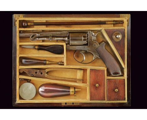 dating: about 1855 provenance: London, Octagonal, rifled, 11 mm cal. barrel, with fore-sight; five-shot cylinder with engrave