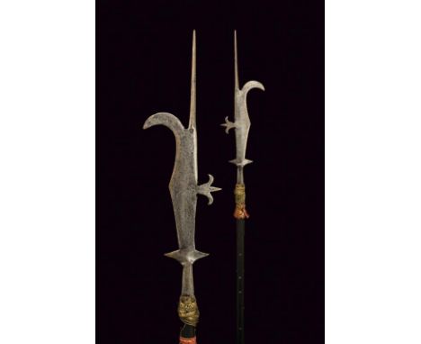 dating: first quarter of the 16th Century provenance: Italy, Slightly curved spearhead with rests at the base and evident hoo