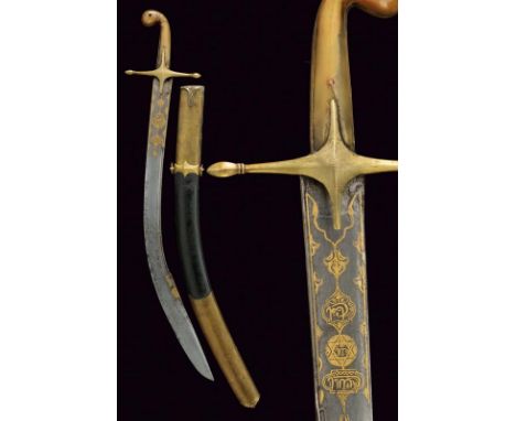 dating: circa 1800 provenance: Turkey, Wide, curved, single-and false-edged blade, 'T'-raiser on the back, in fine damask, go