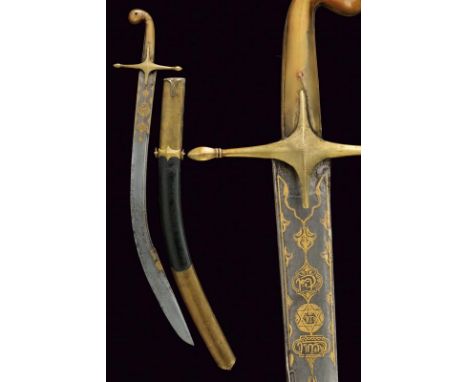 dating: circa 1800 provenance: Turkey, Wide, curved, single-and false-edged blade, 'T'-raiser on the back, in fine damask, go