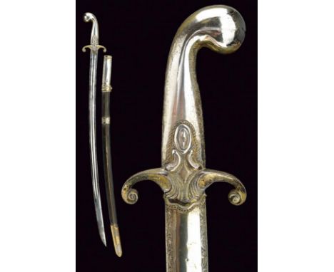 dating:  provenance: Turkey, Curved, single-and false-edged blade, with double groove; hilt completely covered with silver fo