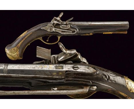dating: last quarter of the 18th Century provenance: Spain, Smooth-bore, two-stage, 14.5 mm cal. barrel, first octagonal with