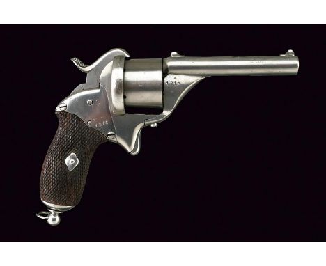 dating: about 1870 provenance: Italy, Round, rifled, 9 mm cal. barrel, with rear and fore-sight; smooth cylinder and frame wi