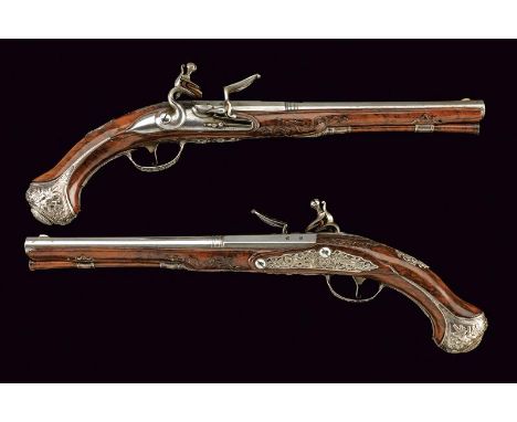 dating: second quarter of the 18th Century provenance: Liege, Smooth-bore, two-stage, 16.5 mm cal. barrels, first part octago
