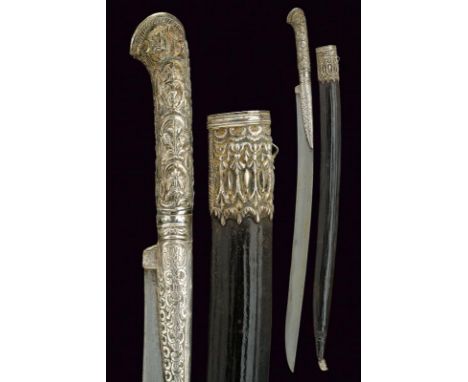 dating: Late 19th Century provenance: Balkans, Curved, single-edged blade, facets with wide fuller, the base with deep, Arabi