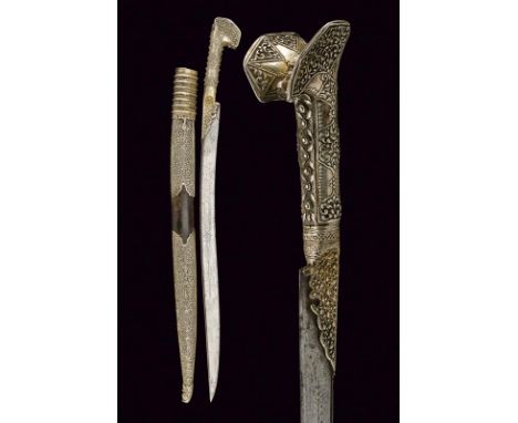 dating: 19th Century provenance: Turkey, Slightly curved, single-edged blade, with thin fuller next to the back, engraved on 