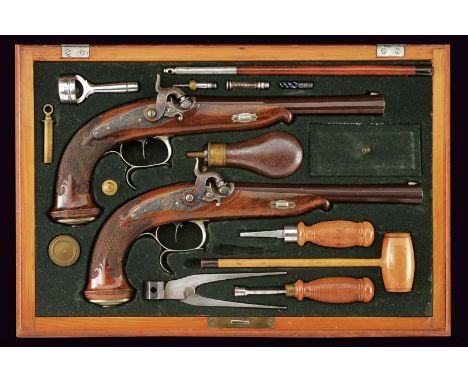 dating: 1840 circa provenance: Suhl, Finished, two-stage, 13 mm cal. barrels, with finest grooves (in perfect condition), fir