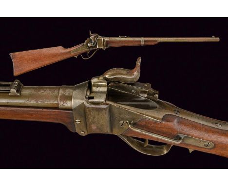 dating: Third quarter of the 19th Century provenance: USA, Round, smooth-bore, cal. 52 barrel, with fore-sight, foldaway and 