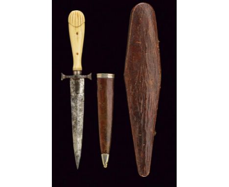 dating: 19th Century provenance: France, Strong, straight, double-edged blade of lozenge section, remains of engravings, tang