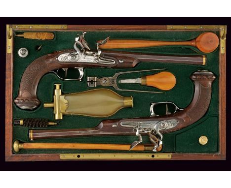 dating: late 18th Century provenance: Caen, Elegant, micro-rifled, finished, 12 mm cal. barrels, narrowed in the center, with