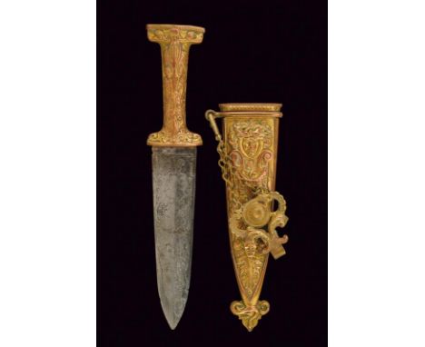 dating: Late 19th Century provenance: Europe, Straight, double-edged blade, ribbed in the center, engraved with vine shoots o