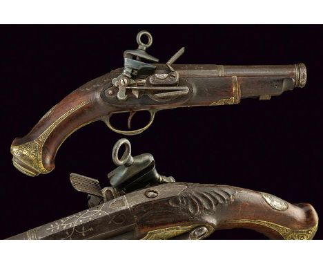 dating: circa 1800 provenance: Spain, Smooth-bore, two-stage, 17 mm cal. barrel, first part octagonal with mark, decorated wi