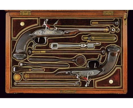 dating: about 1810 provenance: Versailles, Octagonal, smooth-bore, finished, 13 mm cal. barrels, signed in gold 'Boutet et fi