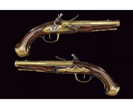 dating: third quarter of the 18th Century provenance: France, Smooth, two-stage, 15 mm cal. barrels; the first segment is rou