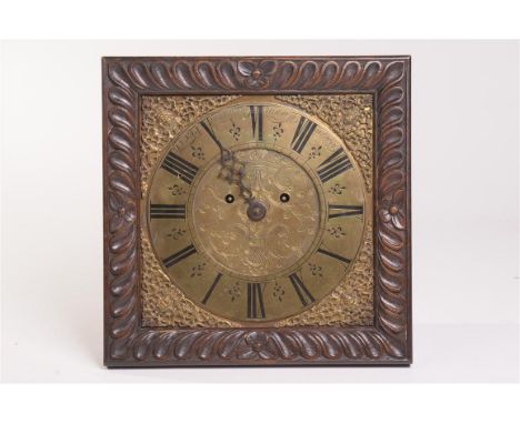 An oak cased brass dial hanging wall clock, 18th/19th Century and later
With a 23cm brass dial signed Joseph Mason, Naileswor