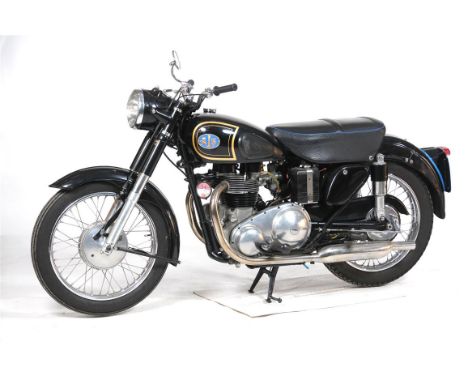 A 1959 AJS 646cc Model 31, engine no. X0975, registration no. RFF 243
Finished in black, gold and livery, no log book, last t