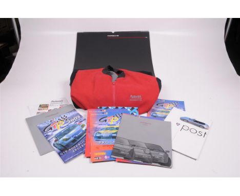 Porche cars and race cars magazines
Brochures, club books, poster and a very special footwork Fomula 1 bomber jacket with lea