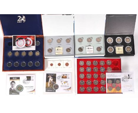 Konvolut Euromünzen Deutschland22 x 5 Euro Münzen mit polymerem Ring der Serie Klimazonen der Erde, davon zwei der tropischen