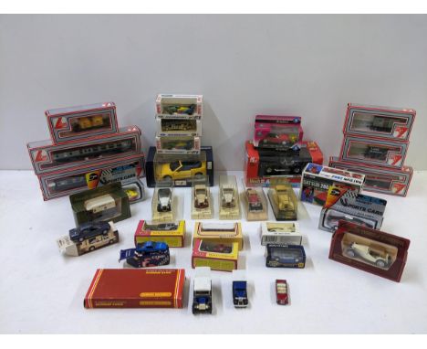 A collection of die cast vehicles to include Delage Coupe's from The Solid Age D'or range, boxed matchbox models of yesteryea