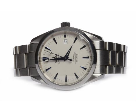 GENTLEMAN'S OMEGA SEAMASTER CO-AXIAL CHRONOMETER STAINLESS STEEL AUTOMATIC WRIST WATCHthe round dial with applied wedge hour 
