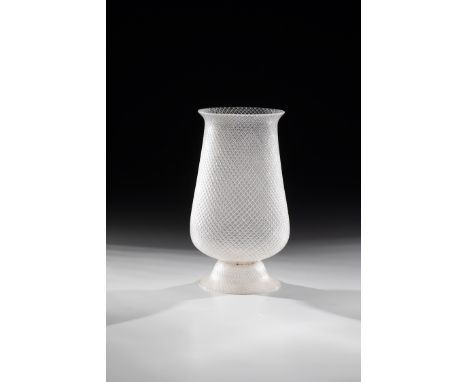 Vase ''A reticello'' M.V.M. Cappellin &amp; Co. (zugeschr.), Murano, um 1927 Farbloses Glas mit weisser Fadeneinschmelzung un