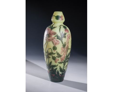 Vase mit Mohn Camille Tutre de Varreux (Entwurf), Cristallerie de Pantin, STV &amp; Cie., Pantin/Seine, um 1908-14 Farbloses 