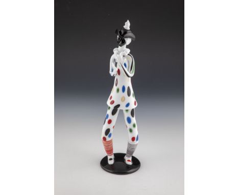 'Arlecchino'' aus der ''Commedia dell'Arte'' Fulvio Bianconi (Entwurf), Venini, Murano, 1947-48 Lattimo und Farbglas, frei ge