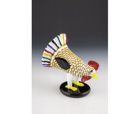 Gallina ''in vetro lattimo rigadin ritorto'' Fulvio Bianconi (Entwurf), Venini, Murano, 1953 Opak weisses Glas ('lattimo') mi