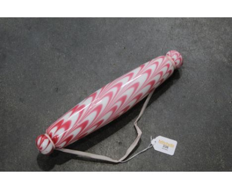 Pink and white glass rolling pin