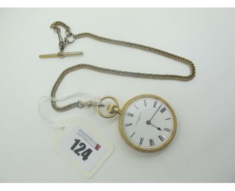 Cattaneo &amp; Co Leeds; An 18ct Gold Cased Openface Fob Watch, the signed dial with black Roman numerals, the movement signe