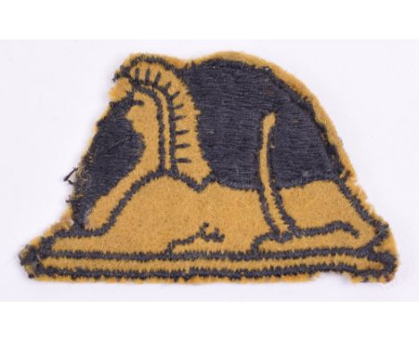 WW2 56th Independent Infantry Brigade Formation Sign, good uniform removed example with yellow Sphinx over black semi-circle.