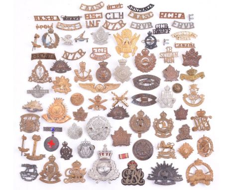 Selection of Colonial Badges and Titles, including gilt brass 1st type West African Frontier Force (W.A.F.F) by W Dowler & So