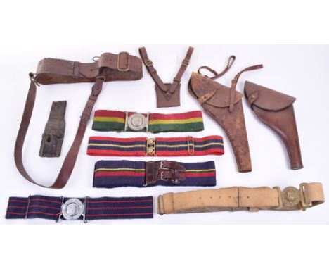 Selection of British Military Equipment, consisting of white buff Victorian belt with brass two piece buckle, 1914 pattern le