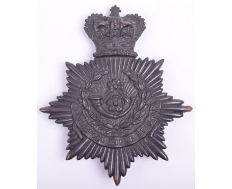 Victorian Lancashire (Liverpool Rifle Brigade) Rifle Volunteers Other Ranks Helmet Plate, blackened Victorian crowned star wi