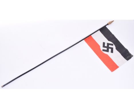 Small Third Reich Patriotic Flag, being an early NSDAP party rally flag produced for a spectator. Canvas type flag in the col