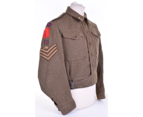 8th (Belfast) Heavy Anti-Aircraft Regiment Royal Artillery Battle Dress Blouse, 1940 pattern battle dress blouse with printed